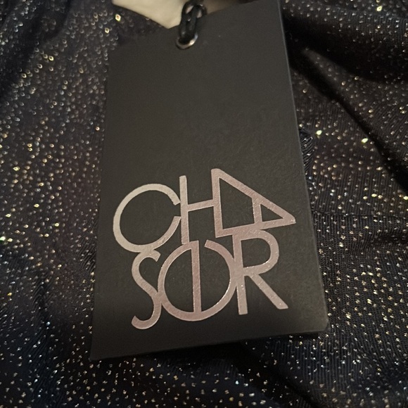 NWT, Chaser, Womens, Glitter Jersey LS Mock Turtleneck Triangle Cutout‎ Bodysuit - Picture 5 of 5